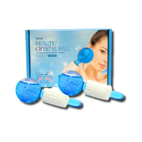 Hockey Ice Energy Beauty Crystal Ball Facial Cooling Ice Globes - Revitalize Your Face with Water Wave Cooling